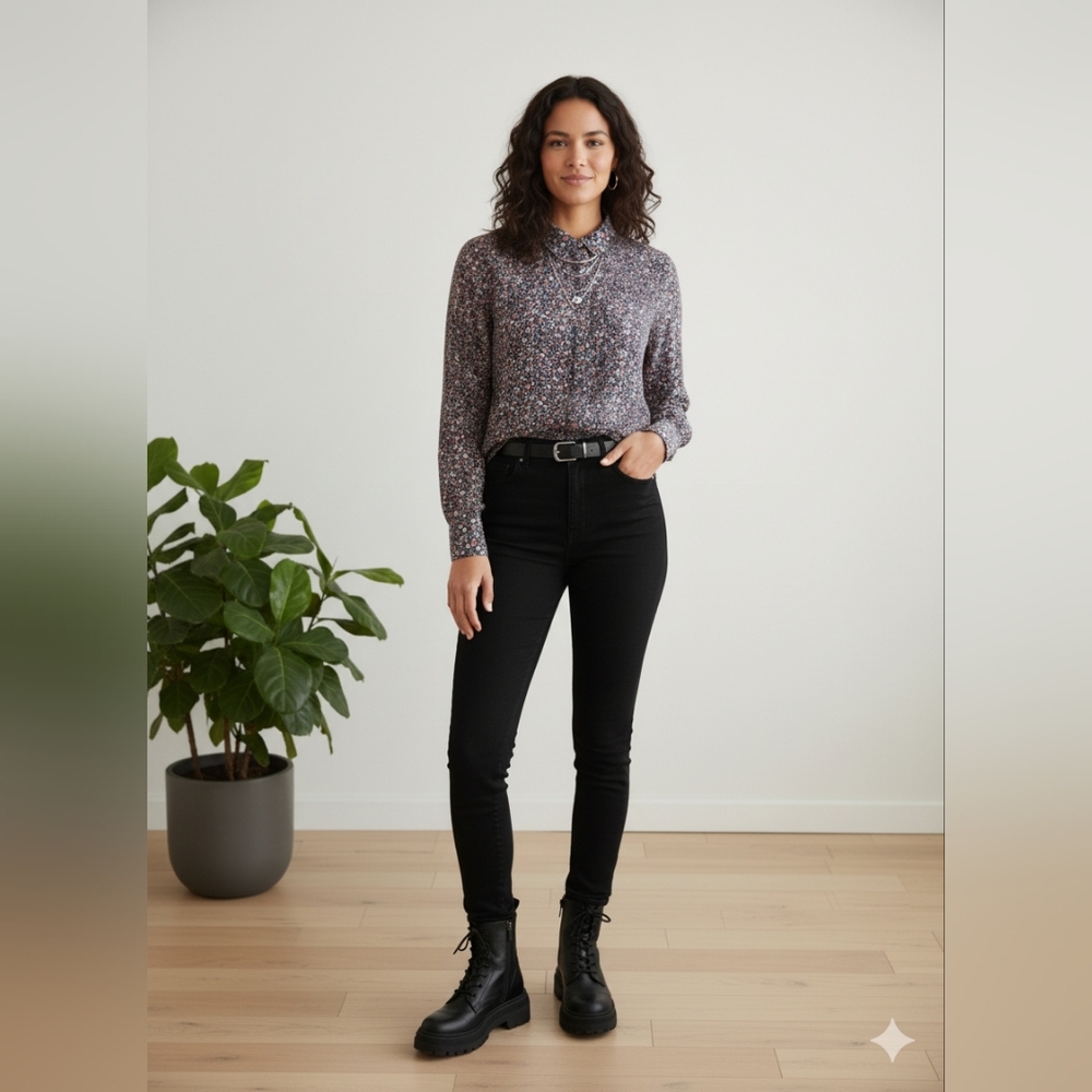 Michel Studio Multicolor Floral Blouse